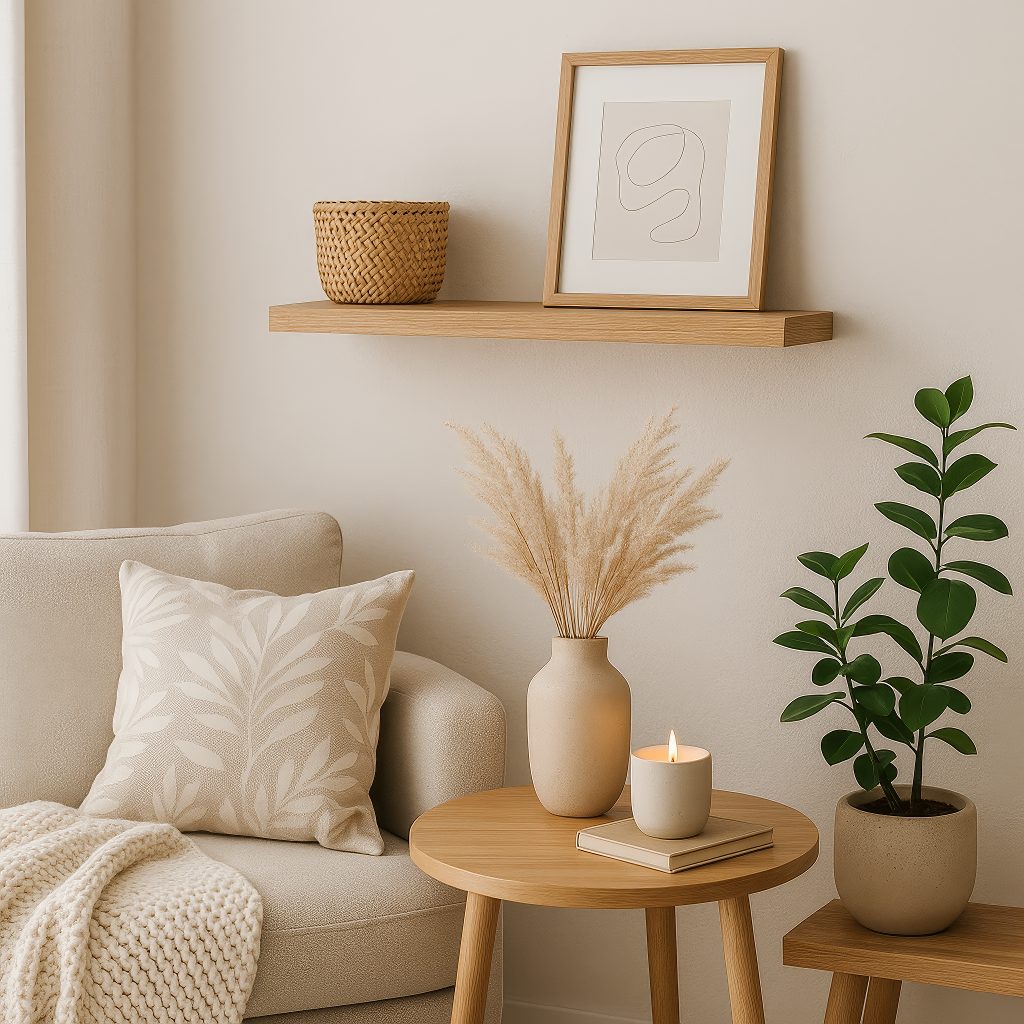 A Cozy Corner with Natural Textures and Calm Tones-design