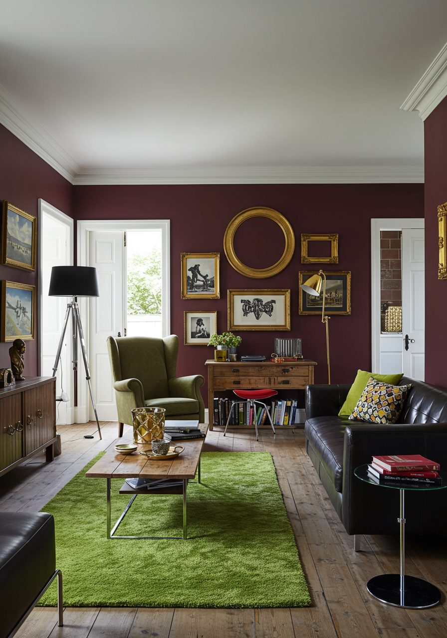 Example of poor decoration in a living room dining room combo mismatched and cluttered