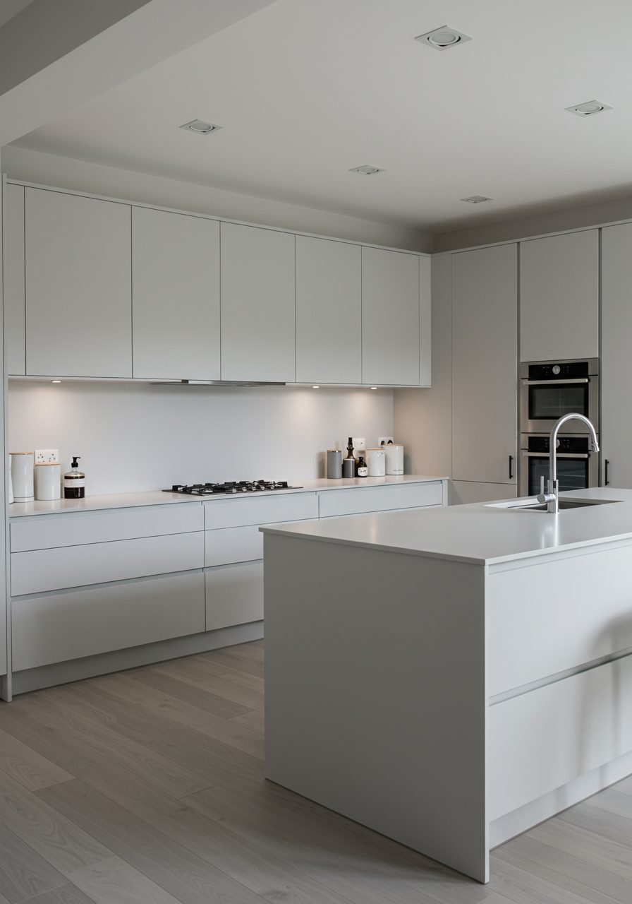 Kitchen cabinets extended to ceiling to fully enclose the soffit space