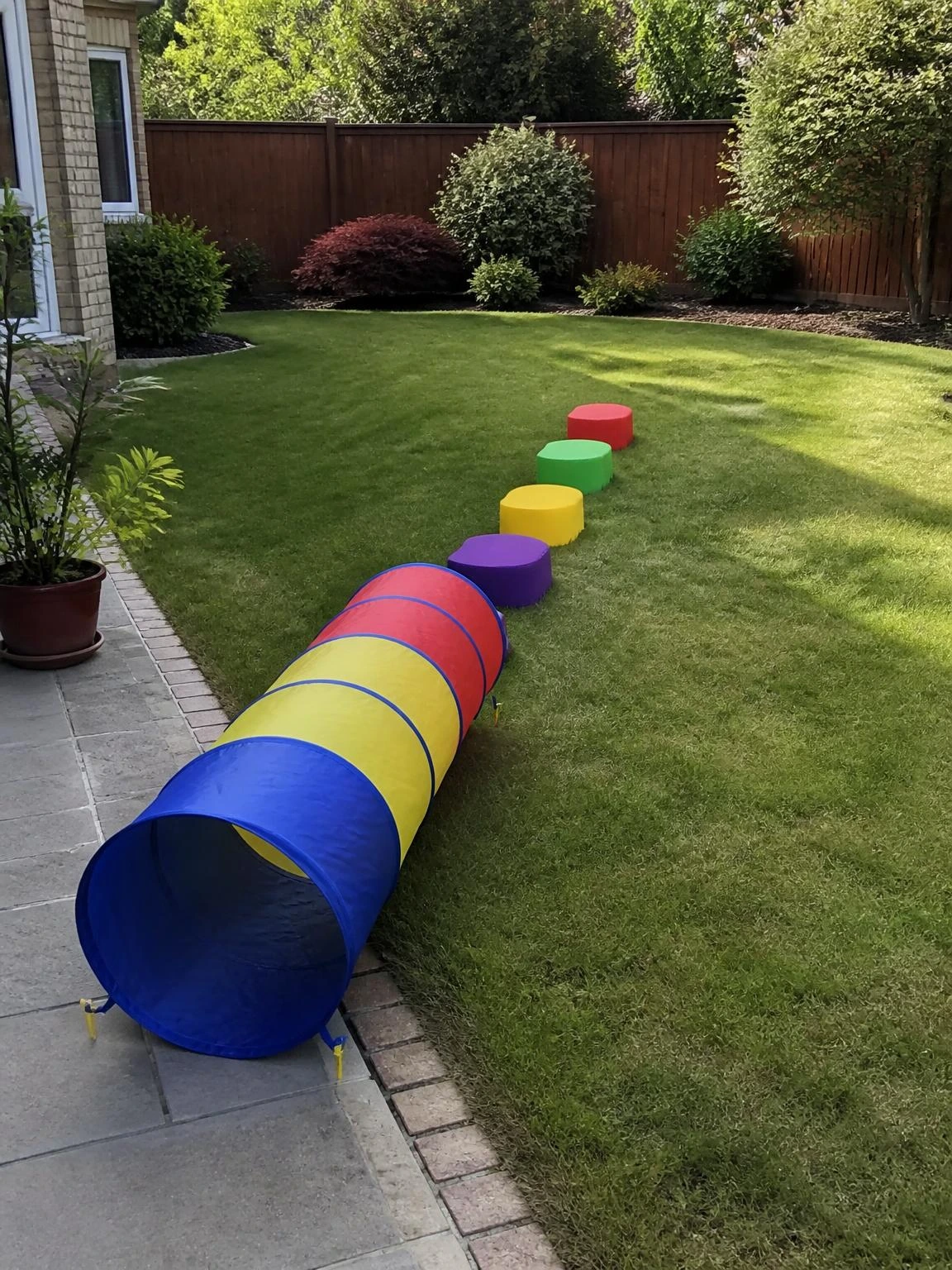 18- Backyard Obstacle Course With Tunnel - Backyard Ideas For Kids