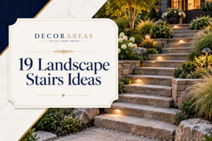 Landscape stairs built into a sloped outdoor yard