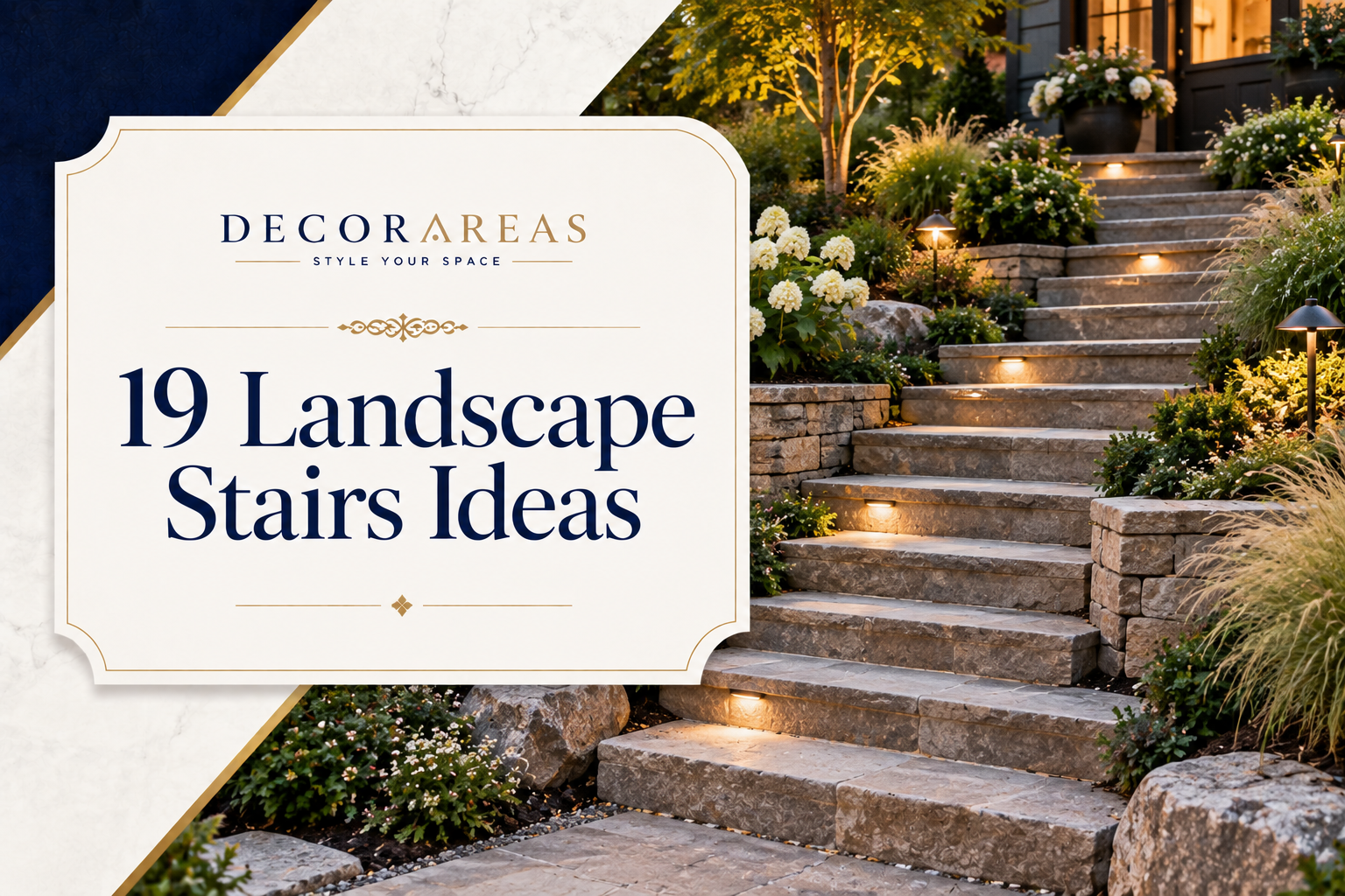 Landscape stairs built into a sloped outdoor yard