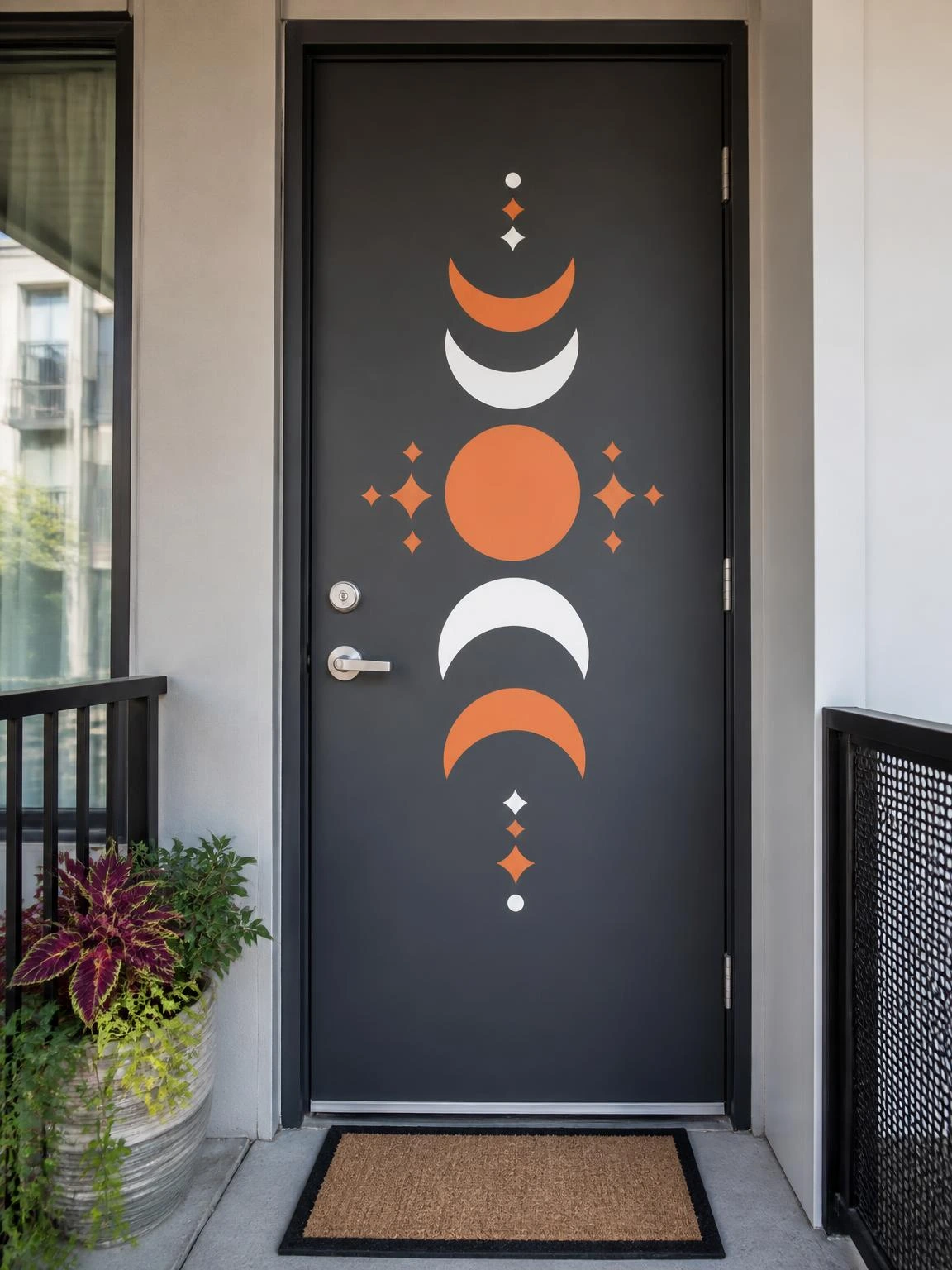 17- Magnetic Door Decals for a Zero-Footprint Look - halloween porch ideas for small spaces