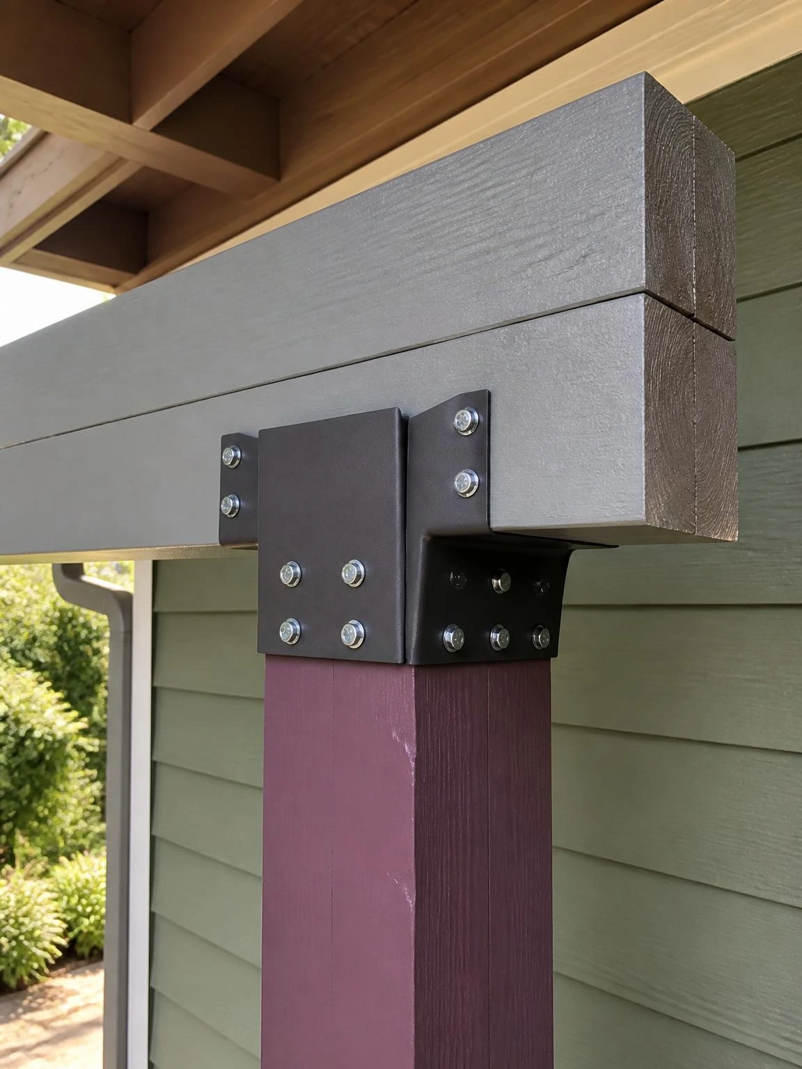 18- Porch Roof Beam and Post Connection Hardware - Porch Roof Design