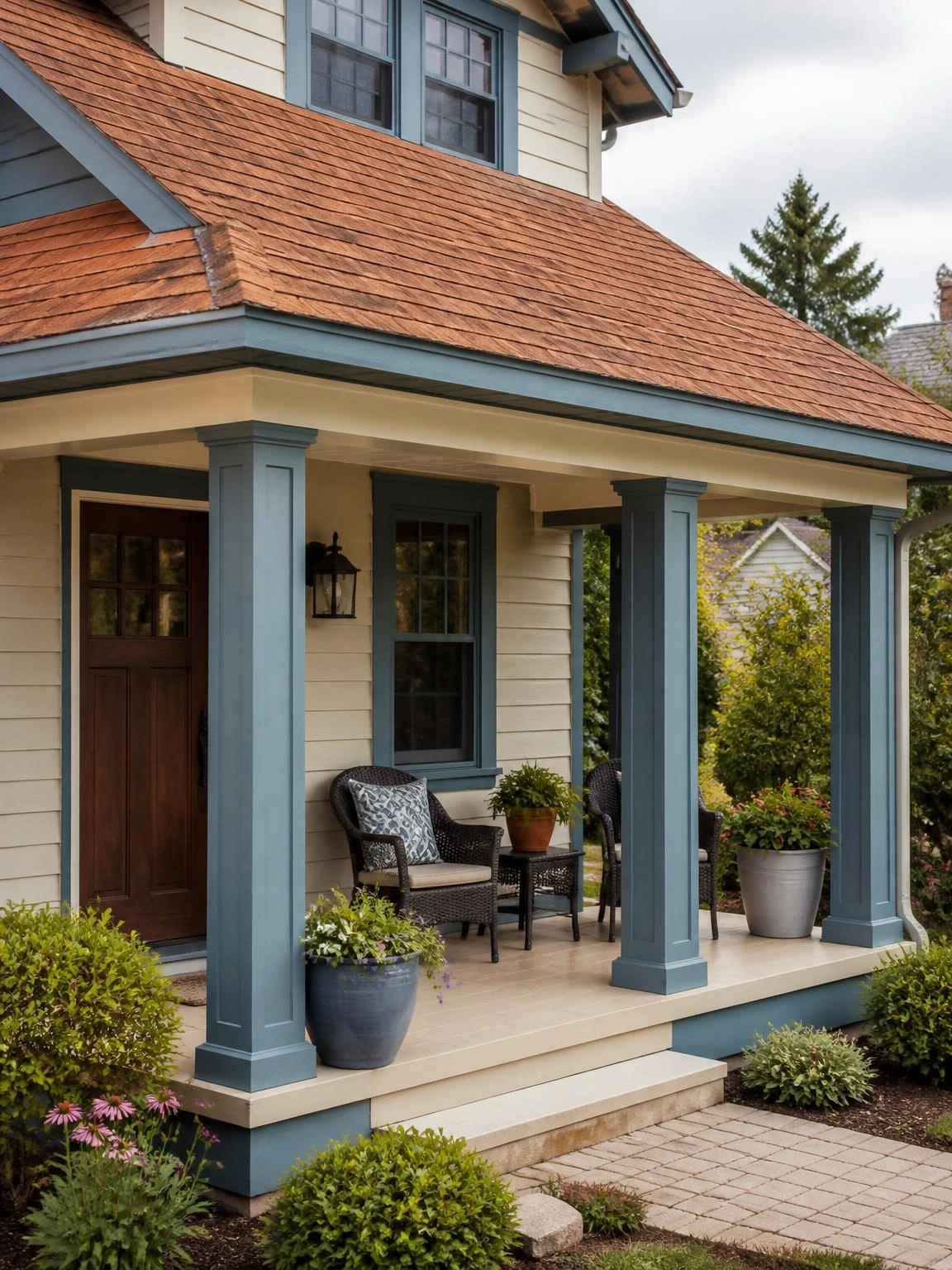 19- Porch Roof Color Coordination with House Exterior - Porch Roof Design